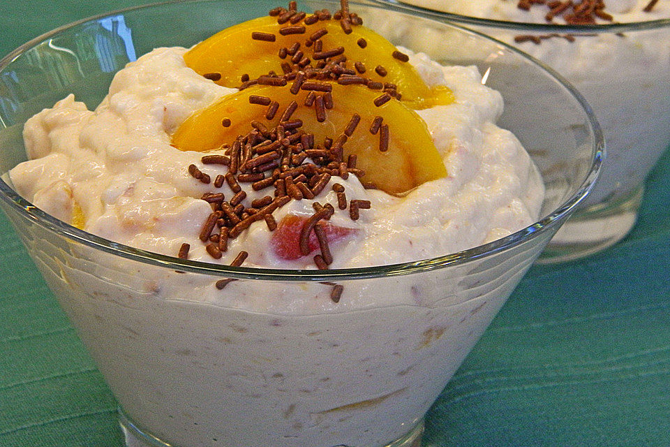 Pfirsichquark mit Milchreis