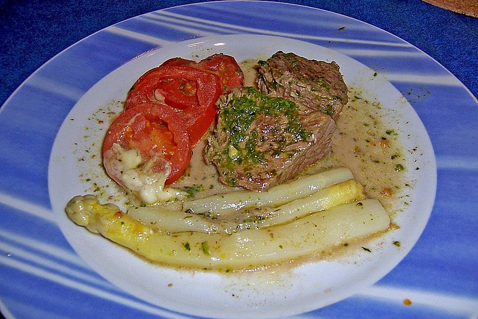 Gratiniertes Spargelsteak