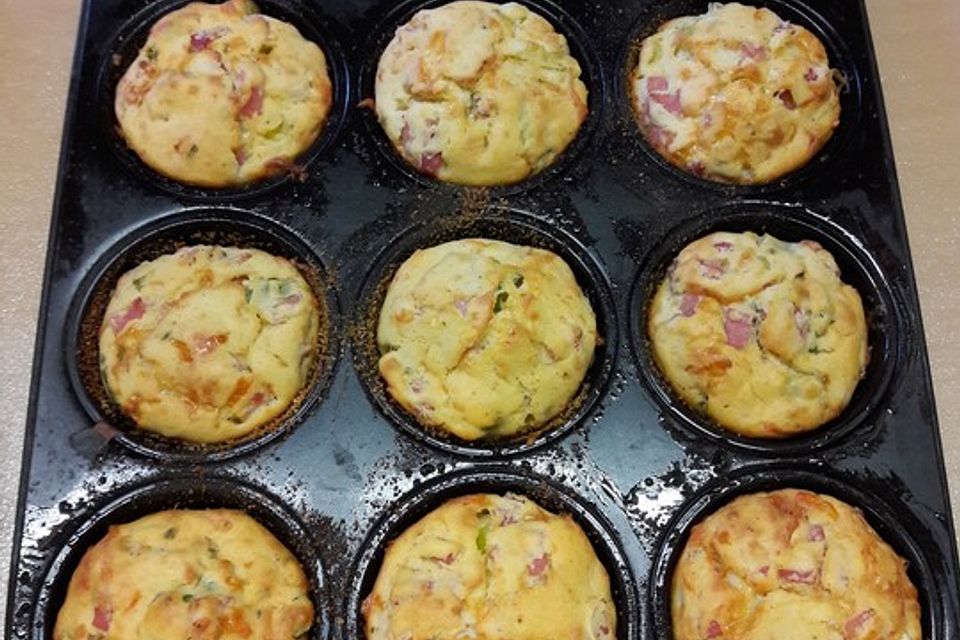 Lauch - Schinken   Muffins