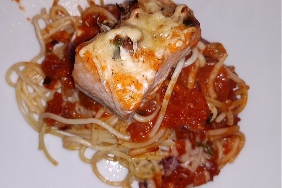 Spaghetti - Lachs - Auflauf