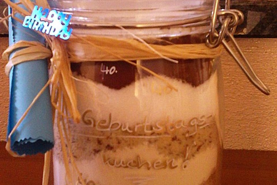 Backmischung im Glas