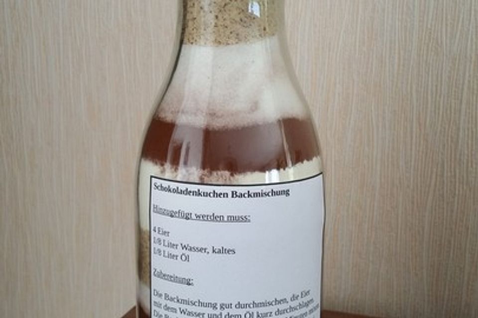 Backmischung im Glas