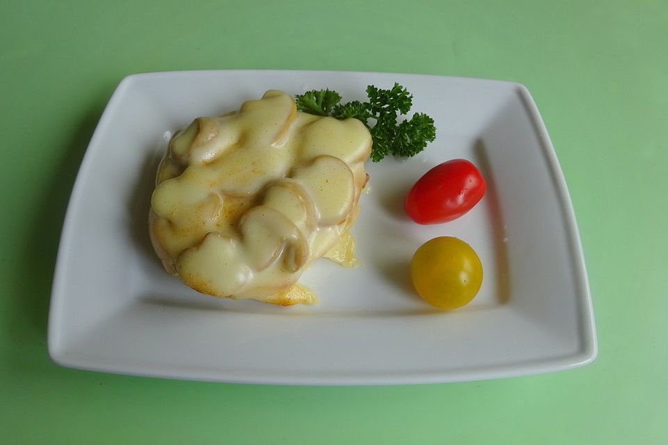 Gratinierte Käse - Champignon - Toasts