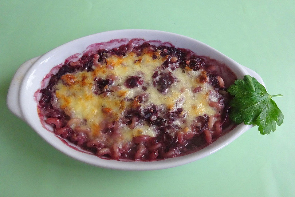 Rotkohl - Nudel - Auflauf