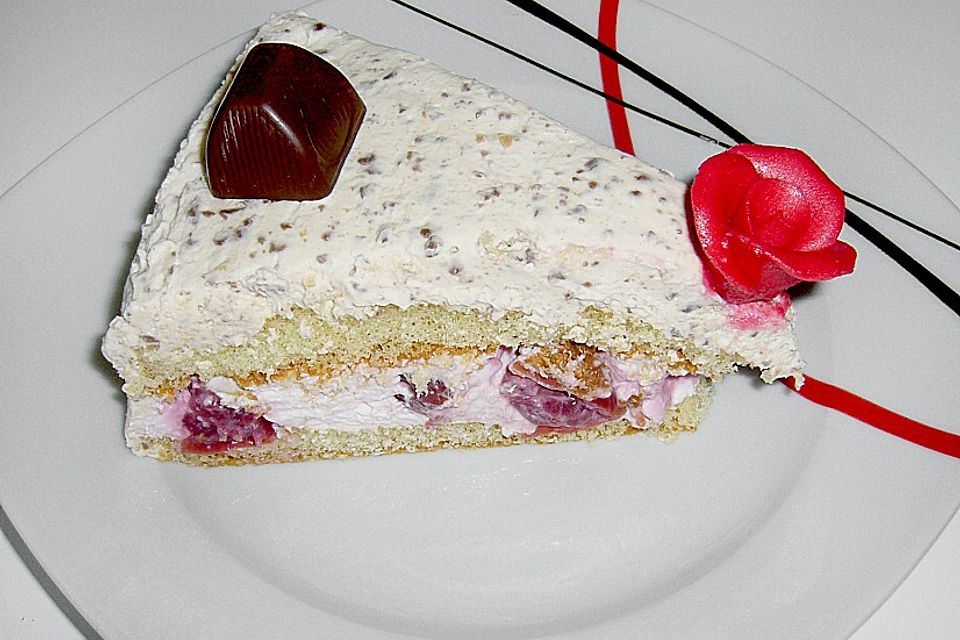 Küsschen - Torte mit Kirschen