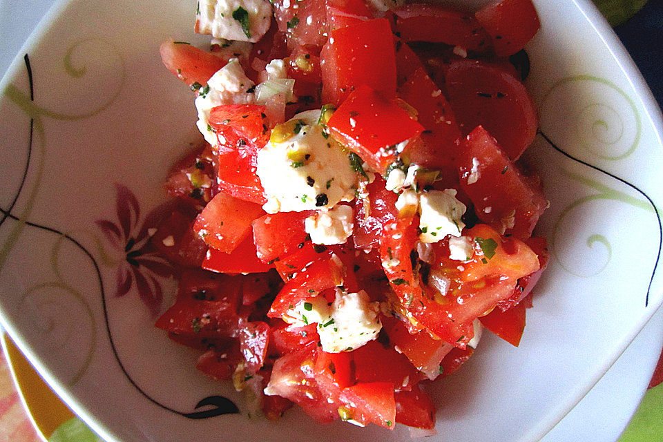 Tomatensalat mit Feta - Käse