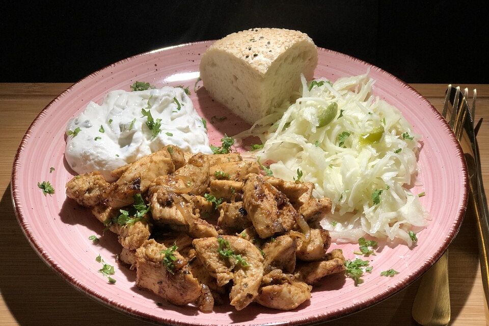 Hähnchen - Gyros mit Tzatziki