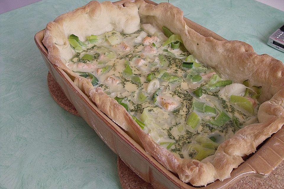 Seelachs - Quiche mit Lauch