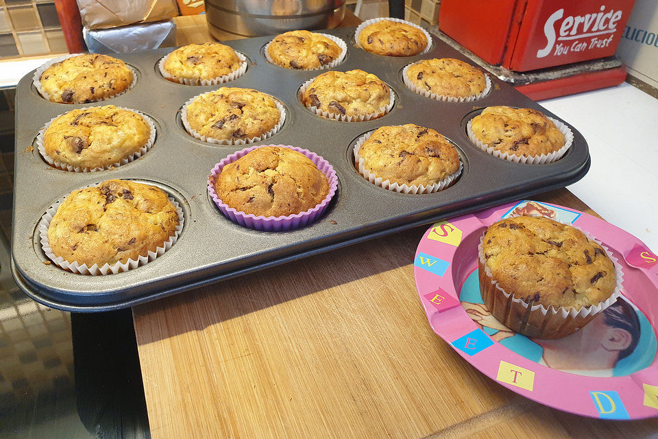 Schnelle Schoko - Bananen - Muffins