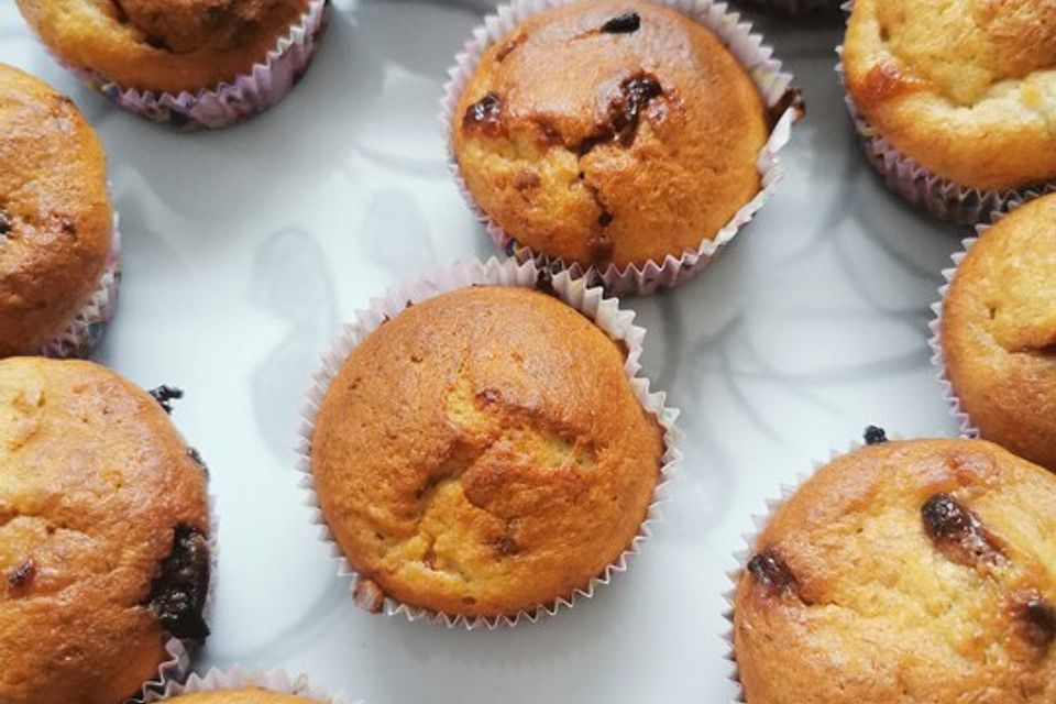 Schnelle Schoko - Bananen - Muffins