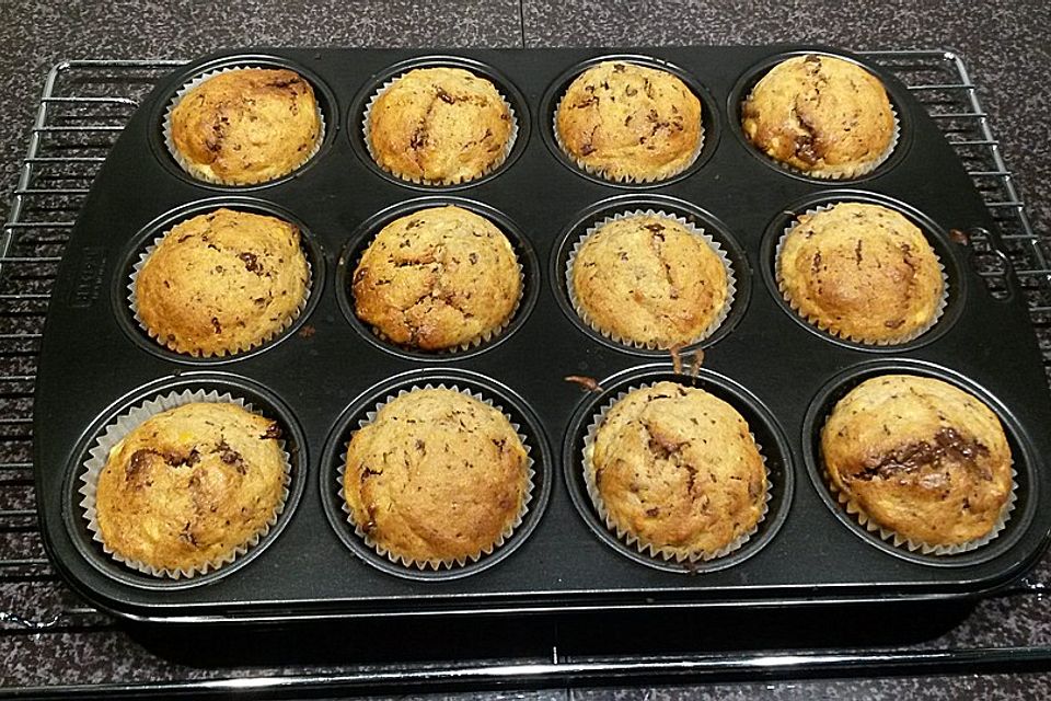 Schnelle Schoko - Bananen - Muffins