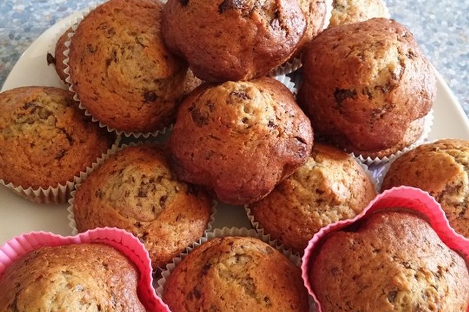 Schnelle Schoko - Bananen - Muffins