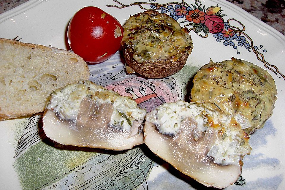 Gefüllte Champignons mit Kräuterfrischkäse