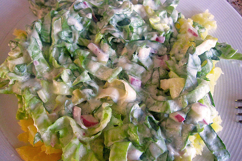 Endiviensalat mit Zwiebel - Sahnedressing