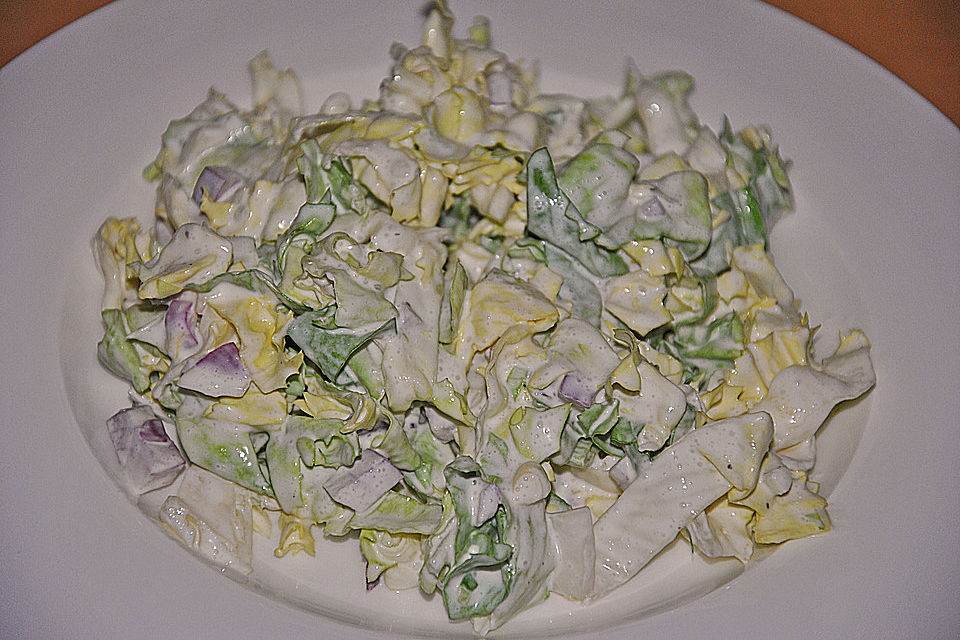 Endiviensalat mit Zwiebel - Sahnedressing