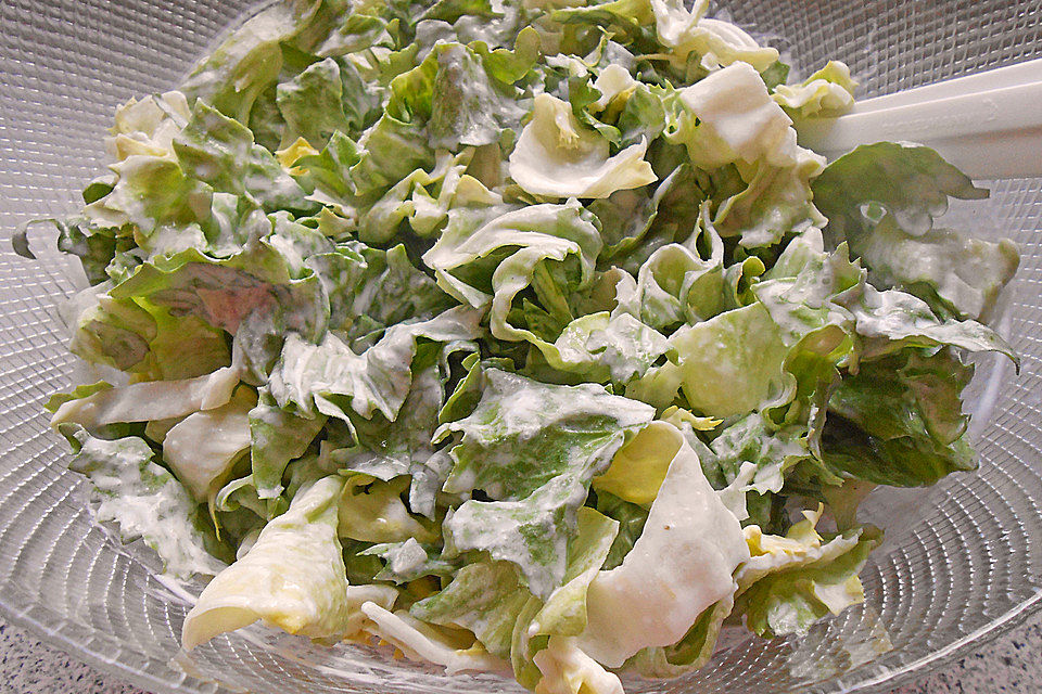 Endiviensalat mit Zwiebel - Sahnedressing