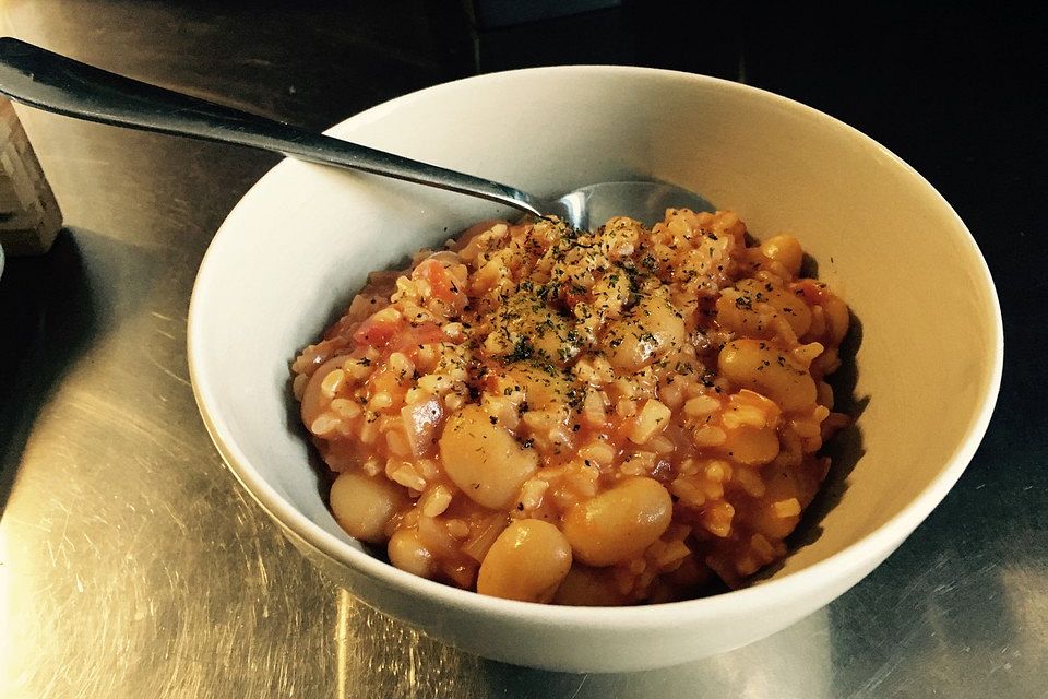 Risotto mit Cannellinibohnen