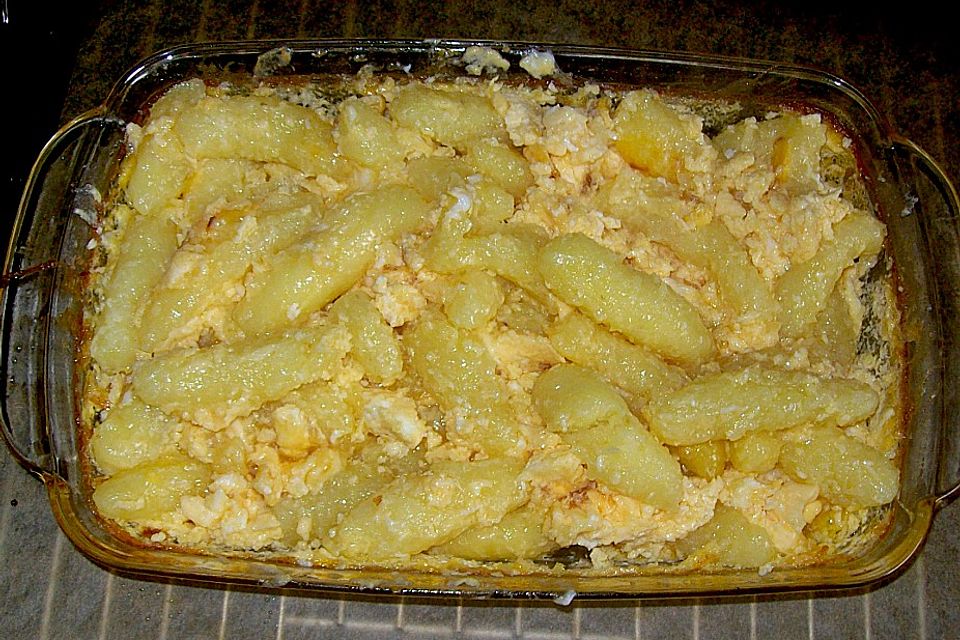 Schoppala mit Eiern überbacken