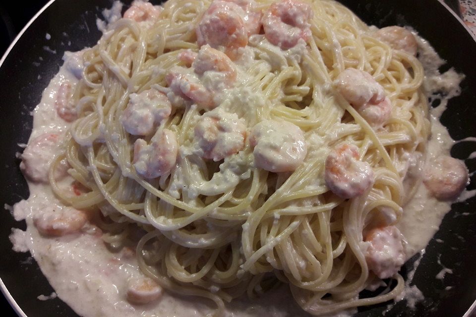 Gambas an Pasta