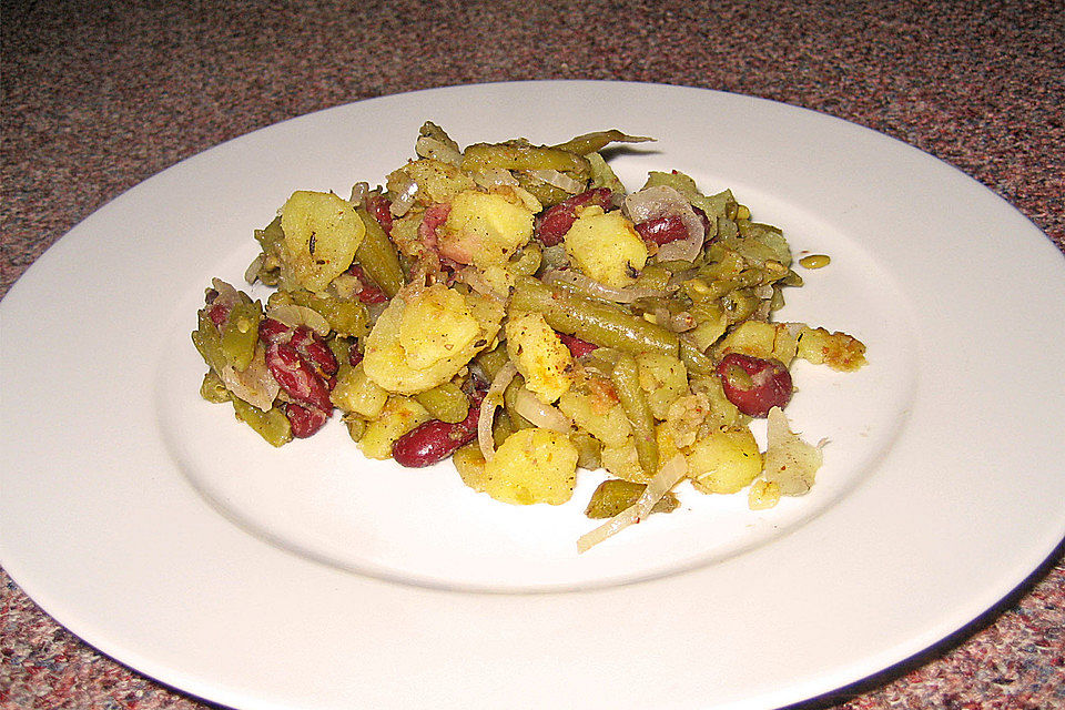 Erdäpfel - Bohnen - Pfanne