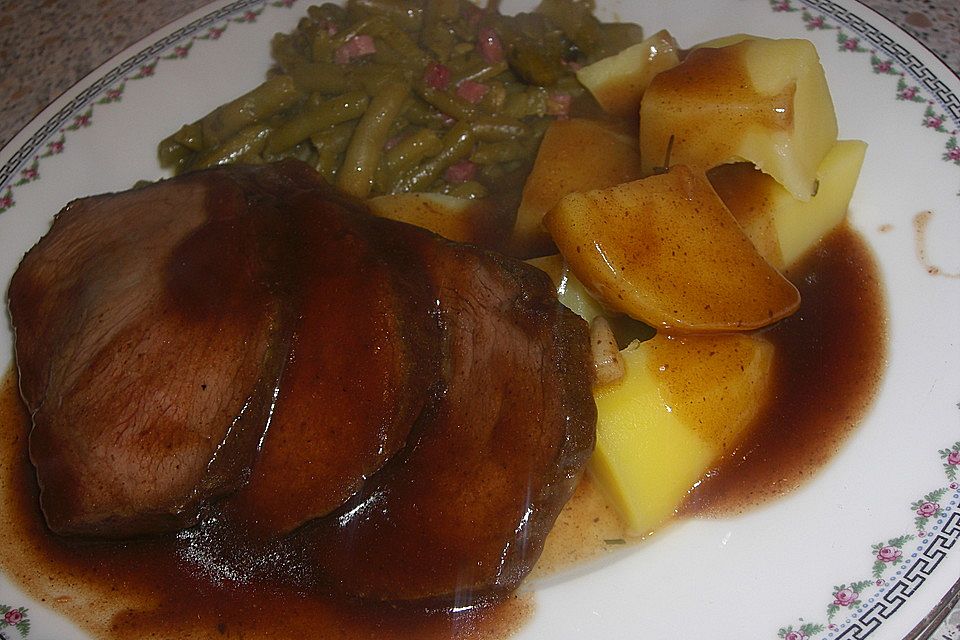 Rinderbraten in Portweinsauce