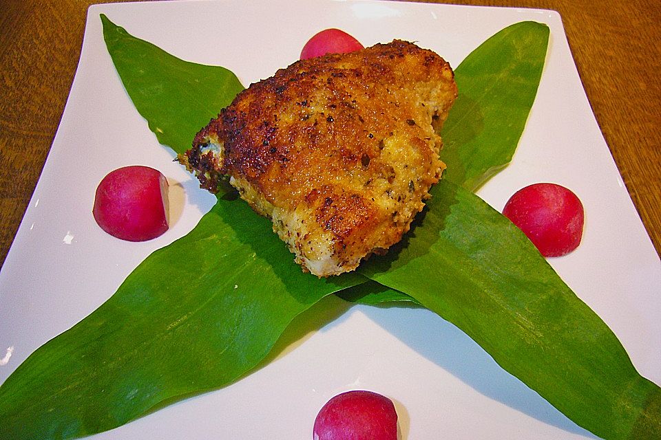 Gefüllte Putenschnitzel mit Bärlauch