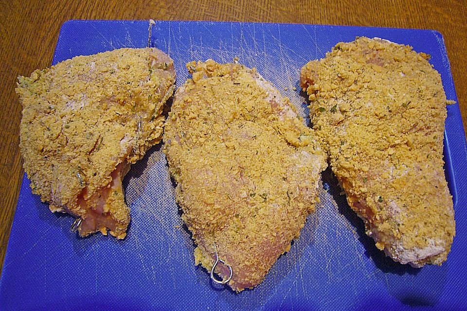 Gefüllte Putenschnitzel mit Bärlauch