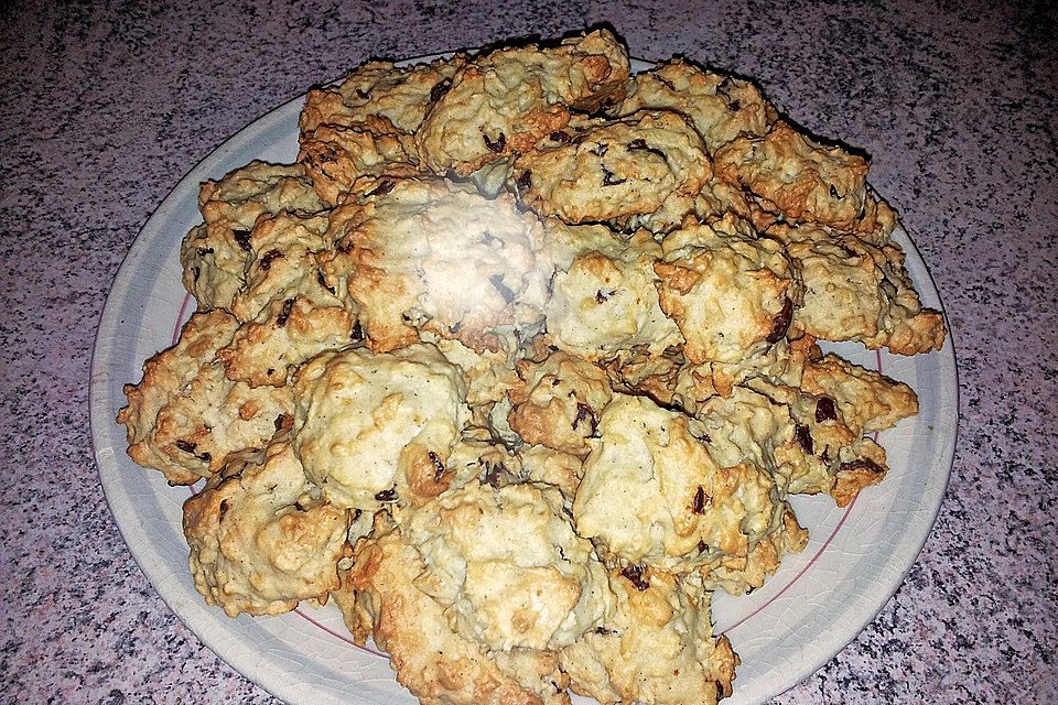 Kokoscookies mit Raspelschokolade