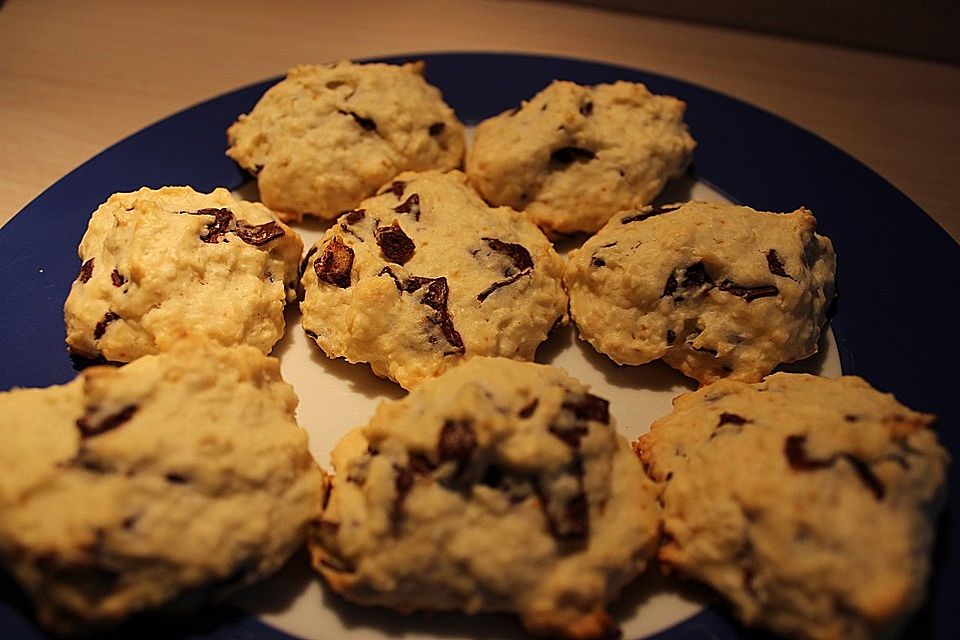 Kokoscookies mit Raspelschokolade