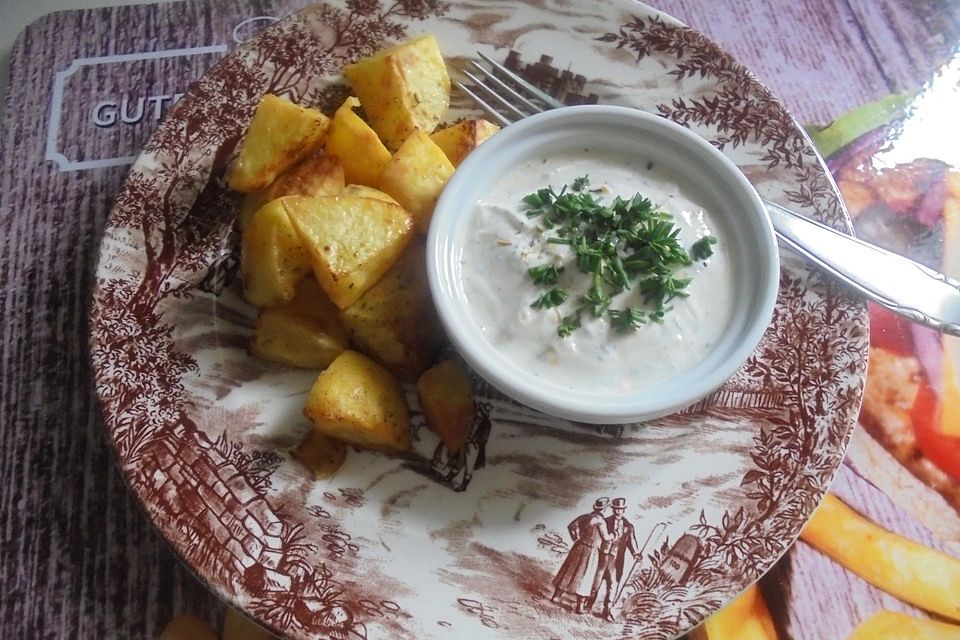 Zitronenkartoffeln mit Knoblauchjoghurt