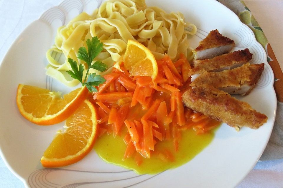 Karottengemüse in Orangensauce