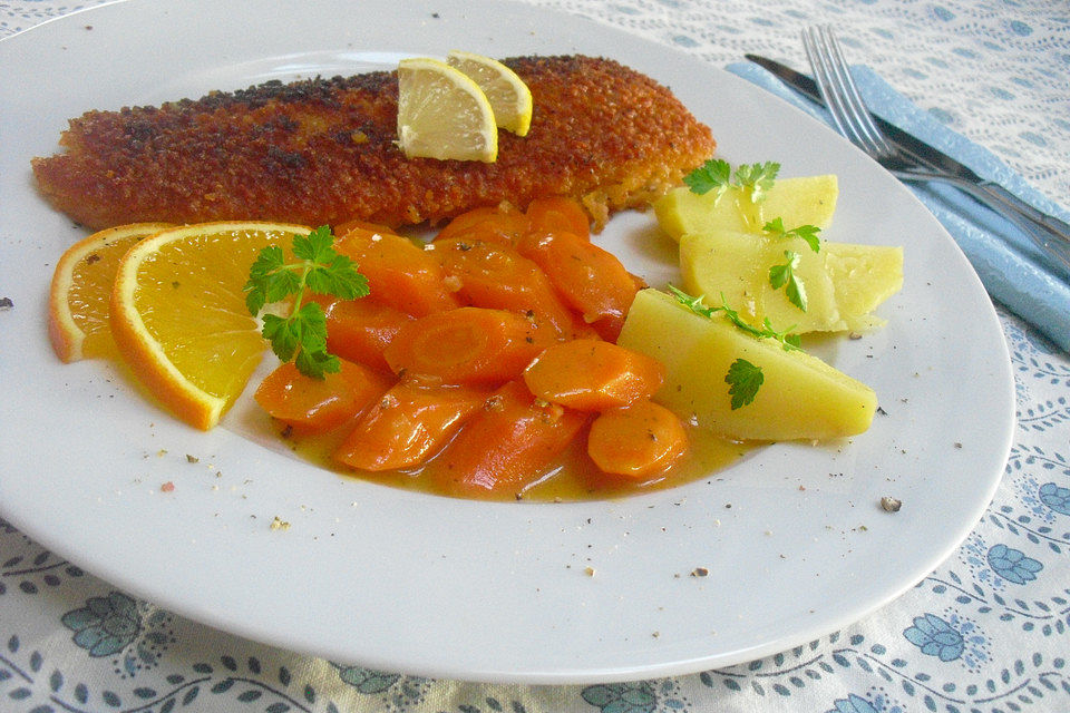 Karottengemüse in Orangensauce