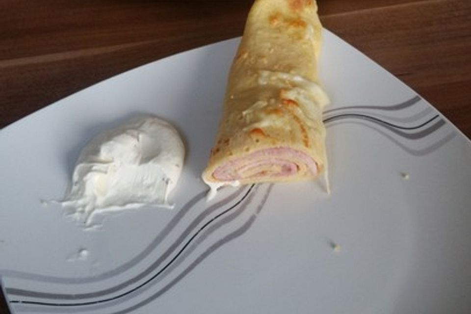 Überbackene Schinken-Käse-Crepes