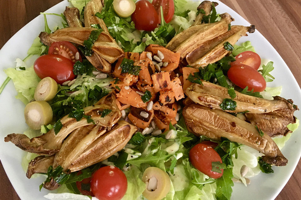 Feldsalat mit Pilzen