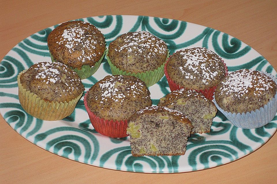 Rhabarber - Mohn - Muffins