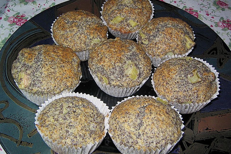 Rhabarber - Mohn - Muffins