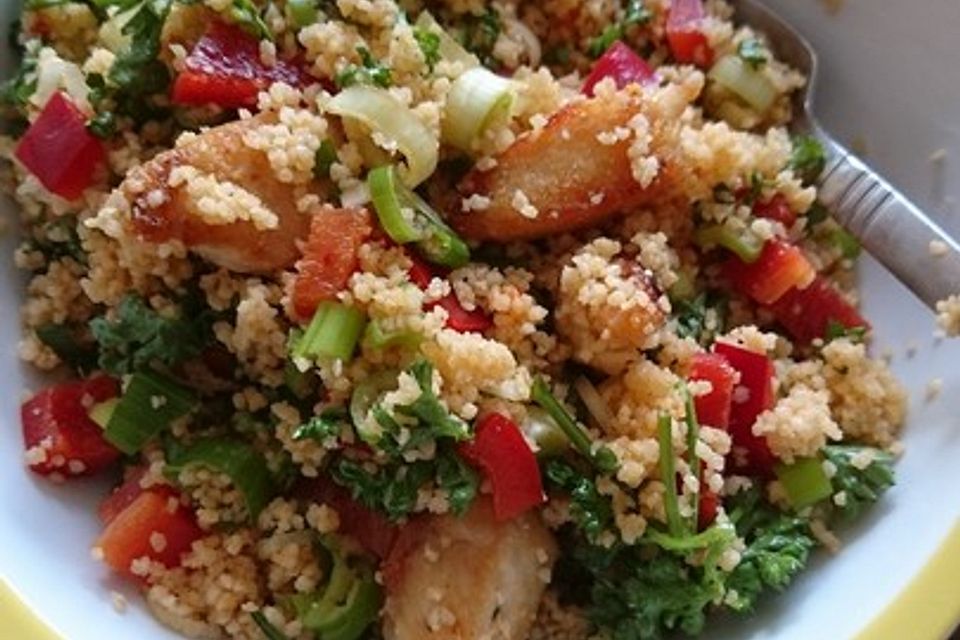 Couscous Salat mit Hähnchenbrust