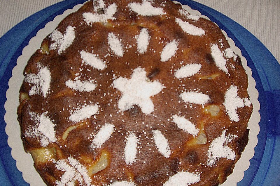 Birnenkuchen mit Schmandguss