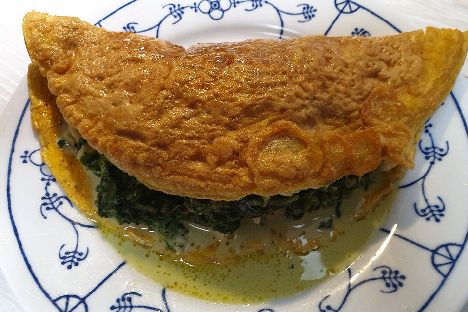 Friedhelms Omelette mit Eismeergarnelen