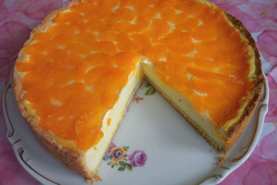 Schmandkuchen mit Mandarinen