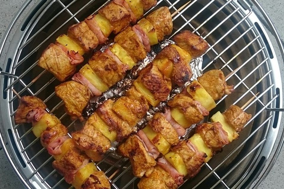 Putenspieße mit Ananas