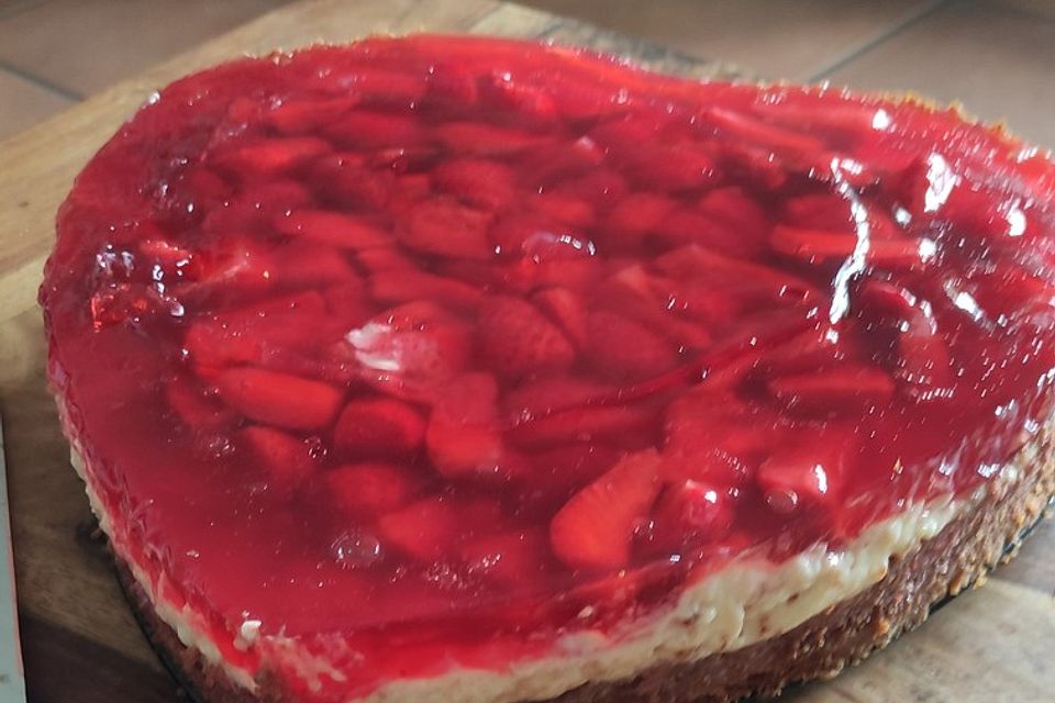 Erdbeerkuchen mit Vanillepudding