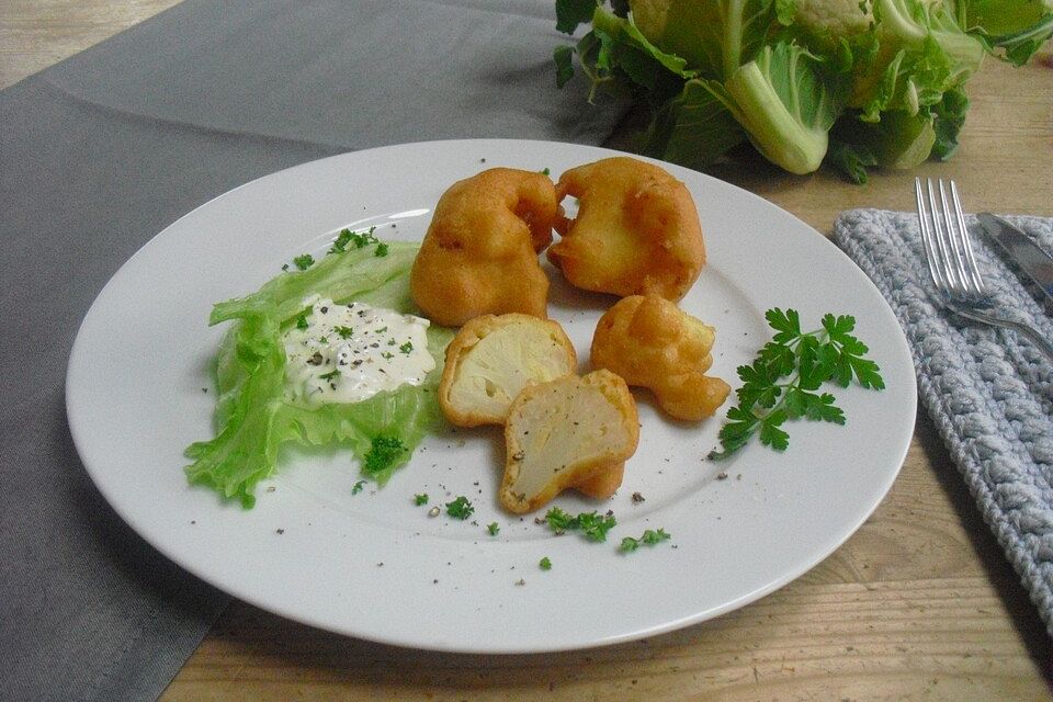 Blumenkohl - im Bierteig ausgebacken