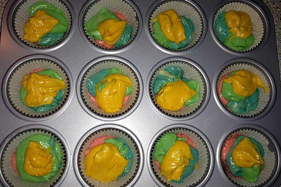 Regenbogen - Muffins