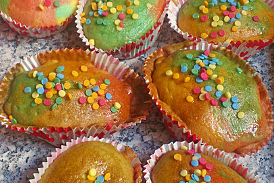 Regenbogen - Muffins