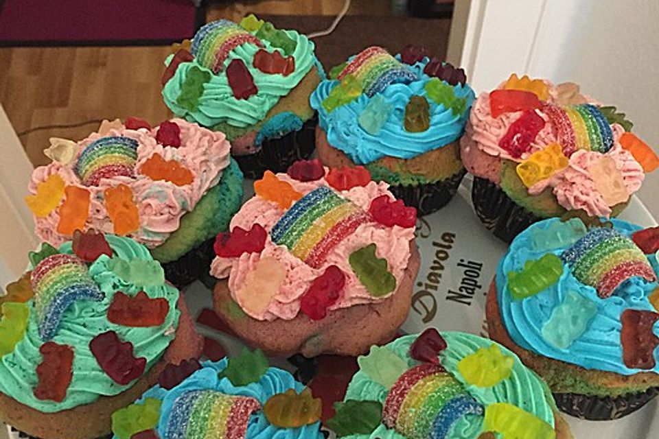 Regenbogen - Muffins