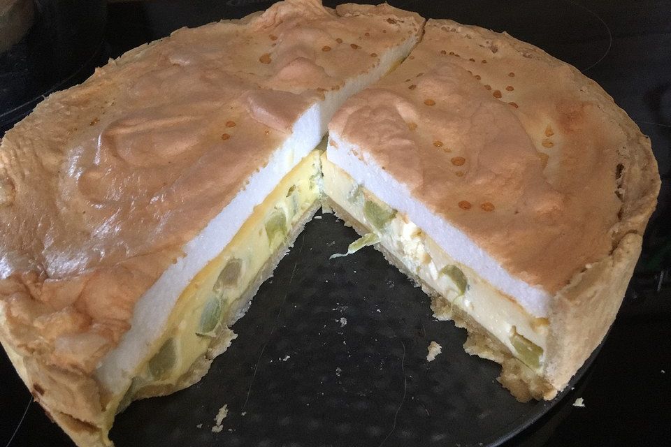 Rhabarberkuchen mit Baiser (fettarm)