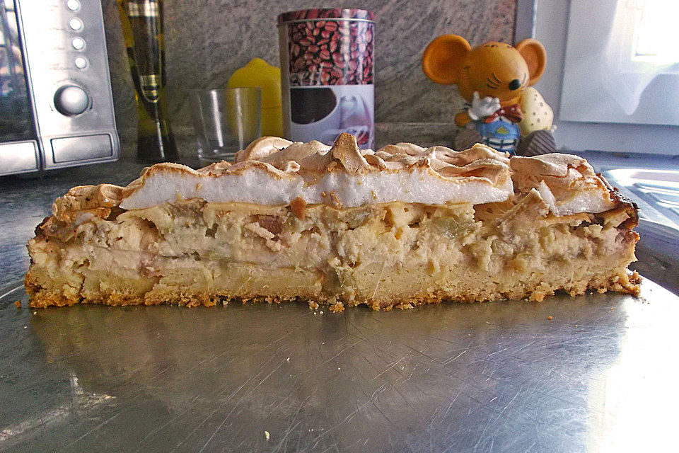 Rhabarberkuchen mit Baiser (fettarm)