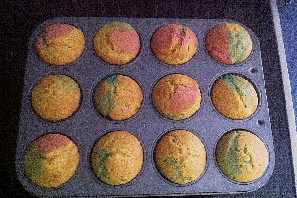 Regenbogenmuffins