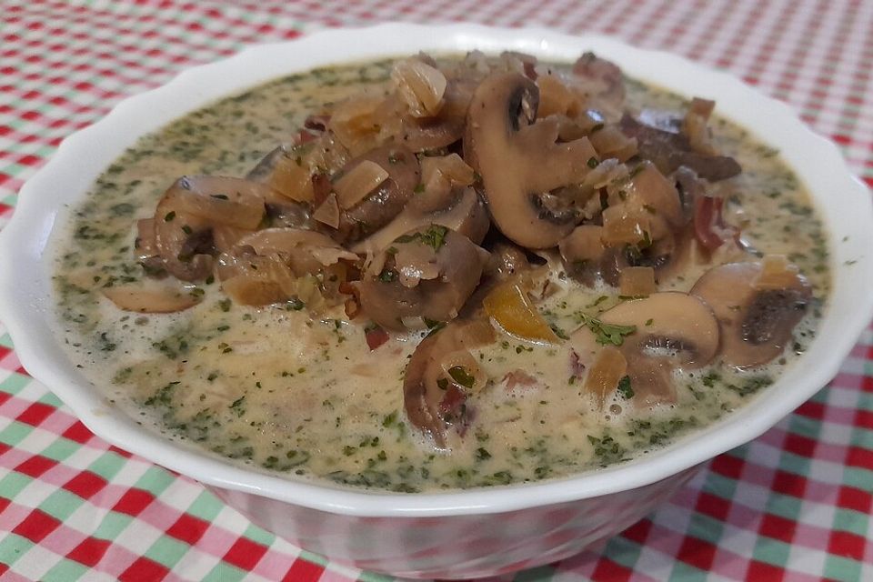 Käse - Sahnesoße mit Champignons